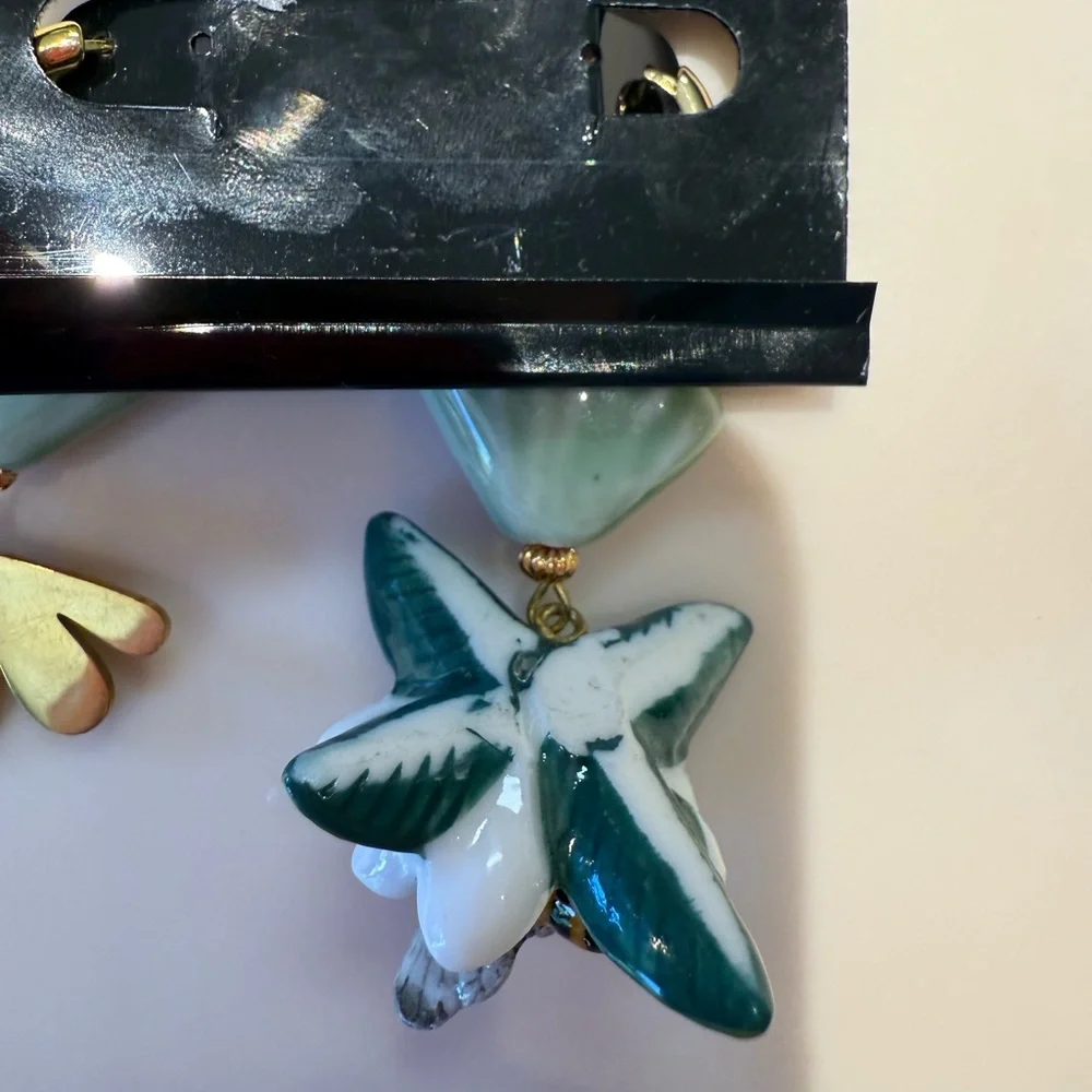 Whimsical Mismatched Bee & Flower Statement Earrings One of‎ a Kind Artisan